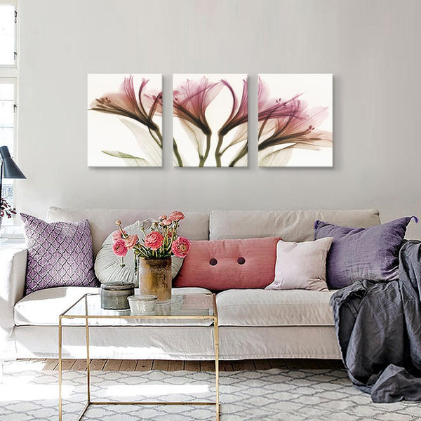 Canvas Print - 3 Pieces Elegant Floral 16x20Inchx3pcs – 7wallarts